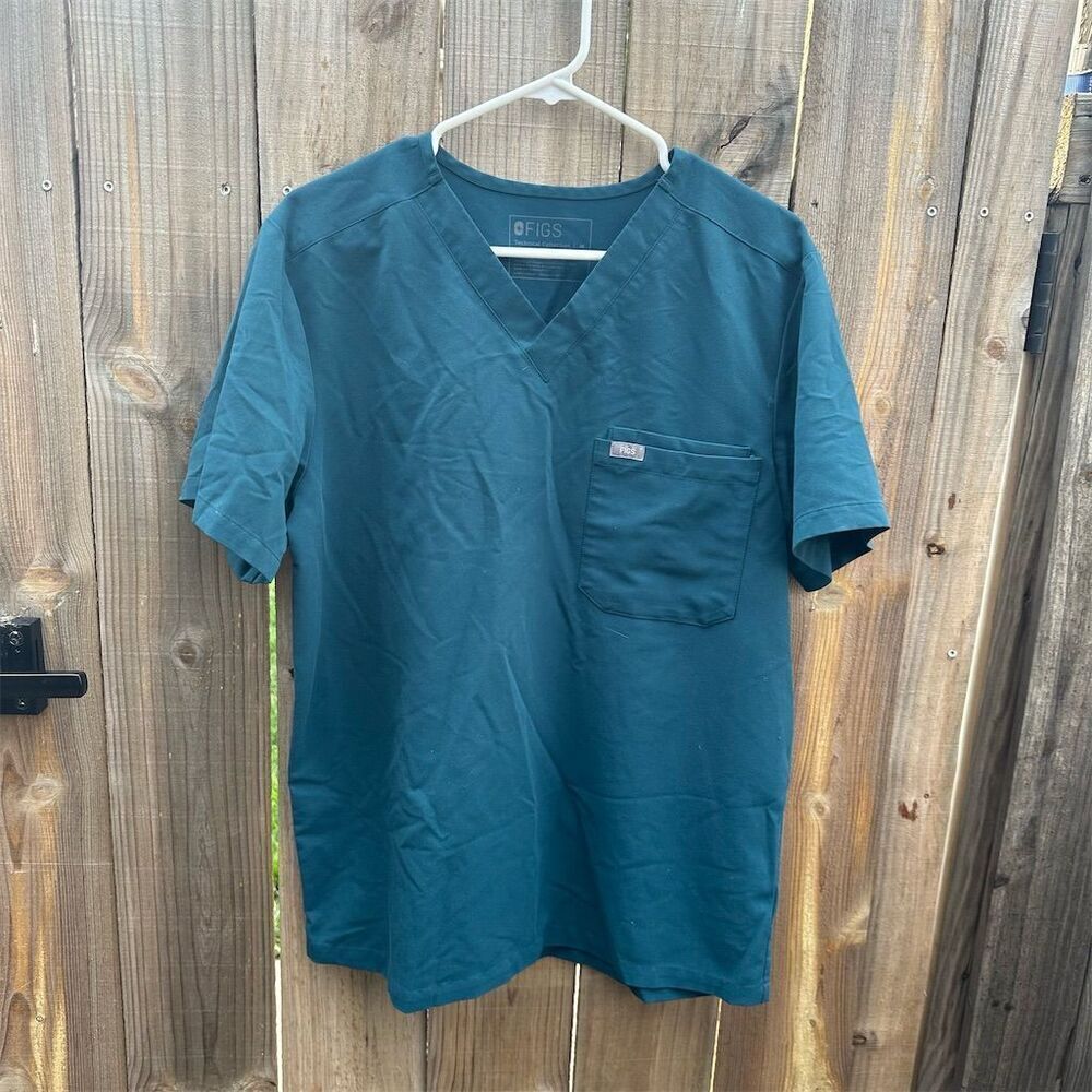 Figs V-Neck Scrub Top M 3-Pocket Workwear